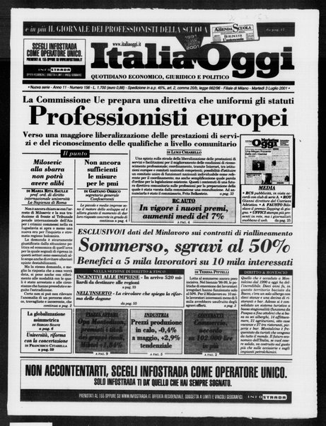 Italia oggi : quotidiano di economia finanza e politica